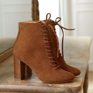 Sezane Alicia High Suede Lace Up Boot